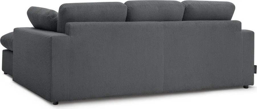 Sötétszürke kordbársony sarokkanapé Belair – Bobochic Paris