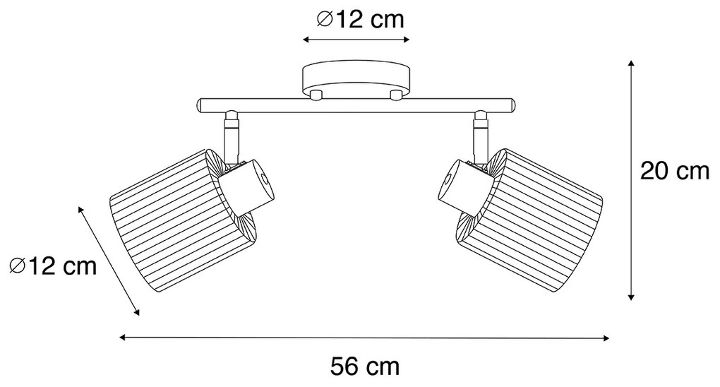 Mennyezeti spotlámpa arany üveggel 2-lámpás állítható - Laura