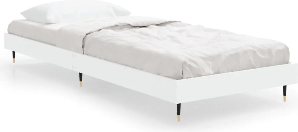 vidaXL fehér szerelt fa ágykeret 75 x 190 cm