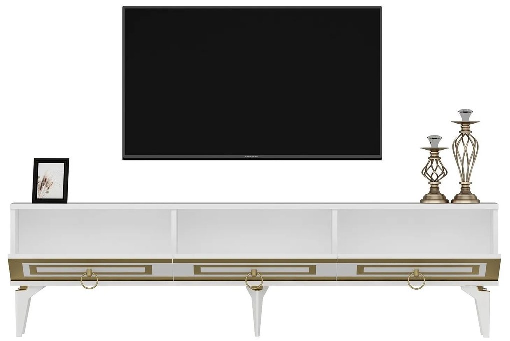 TV asztal/szekrény Pemava 2 (fehér + arany) . 1095407