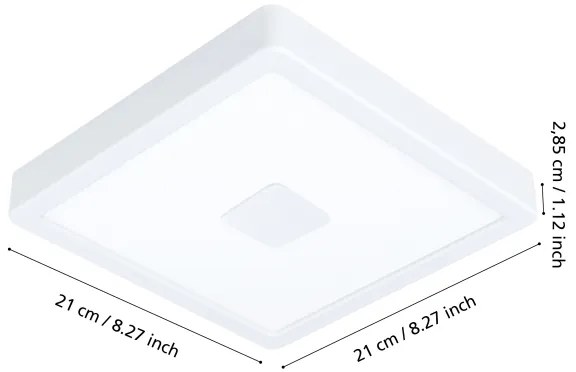 Eglo 900282 - LED Kültéri mennyezeti lámpa IPHIAS LED/17W/230V IP44 fehér