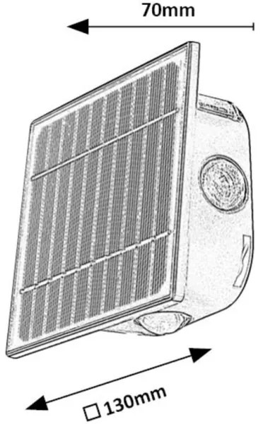 Rabalux 77034 - EMMEN LED 0,5W/3,7V dimmelhető napelemes fali lámpa