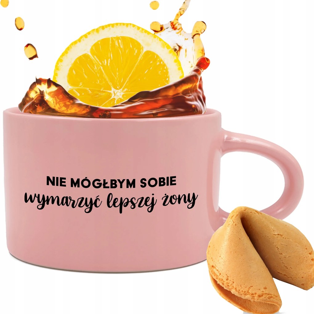 Csésze Rózsaszín 200ml Valentin napi ajándék Álomfeleség Jóslás Sütemény