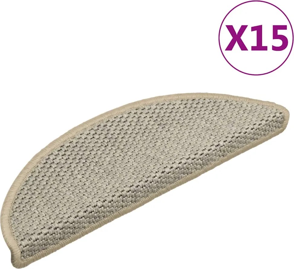 vidaXL 15 db szizálhatású világoszöld öntapadó lépcsőszőnyeg 56x17x3cm