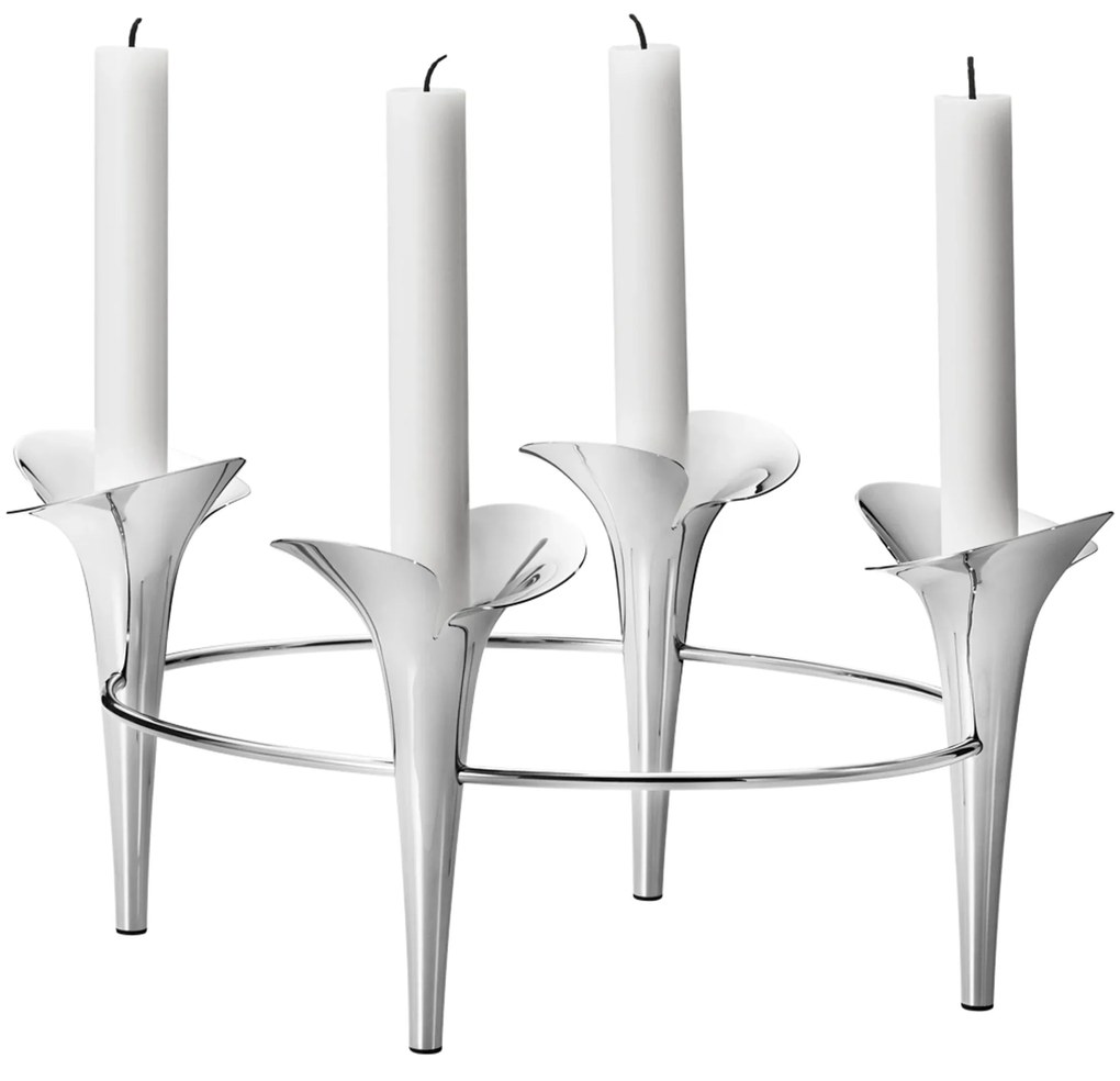 Rozsdamentes acél gyertyatartó Bloom - Georg Jensen