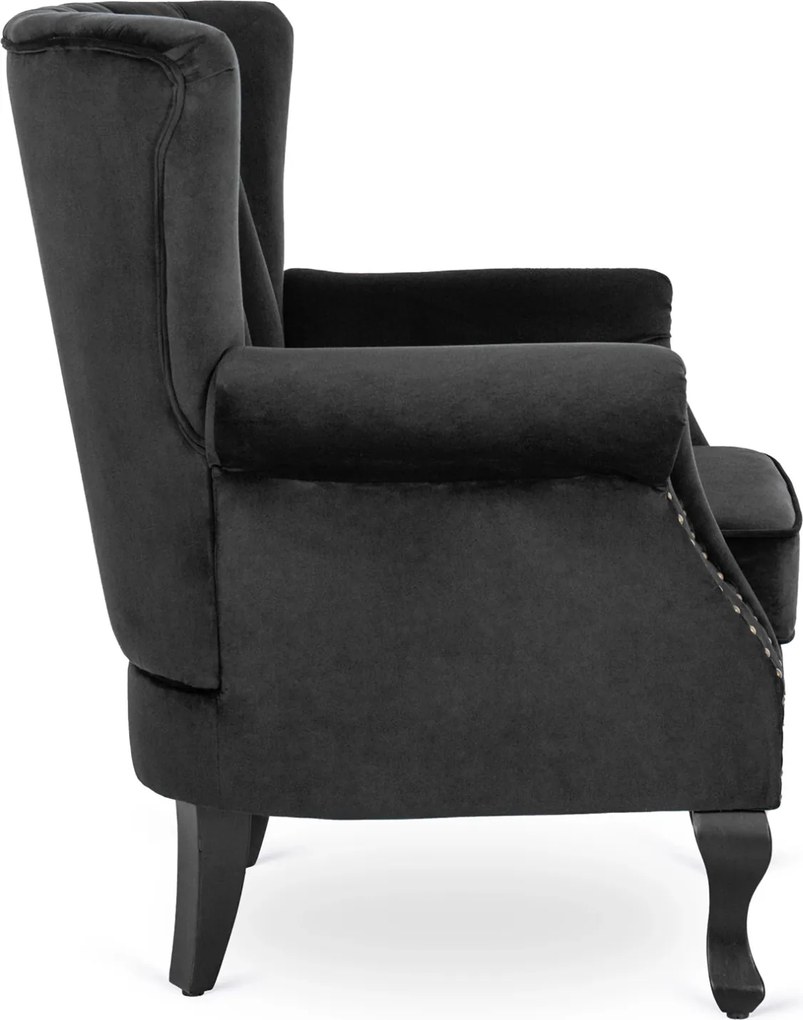 Fotel fekete bársony kárpittal – MALLO