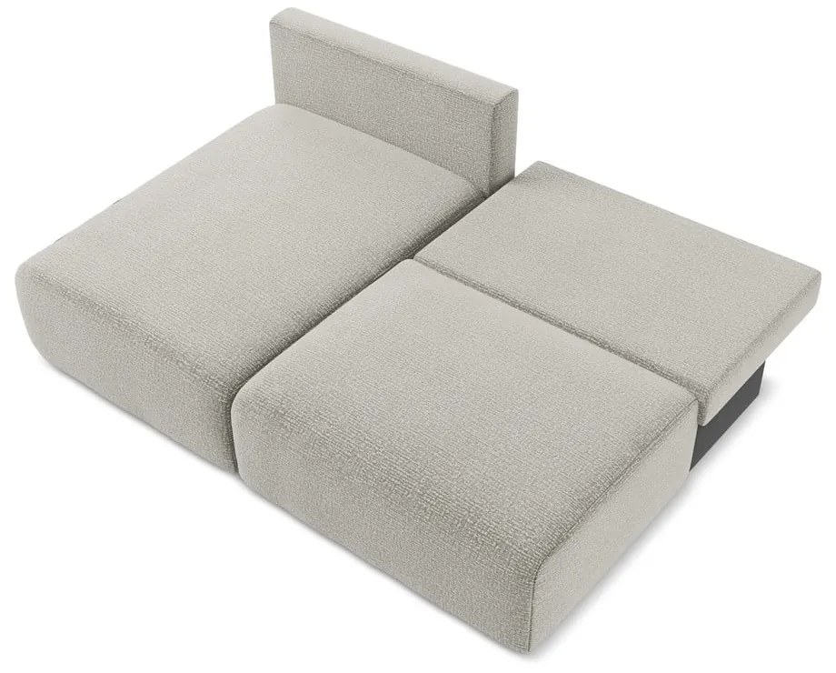 Világosszürke kinyitható-tárolóhelyes sarokkanapé (bal oldali) Kalena – Makamii