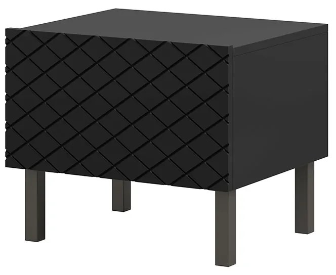 Scalia II 50 1SZ éjjeliszekrény szett 2 db - fekete matt / fekete lábak