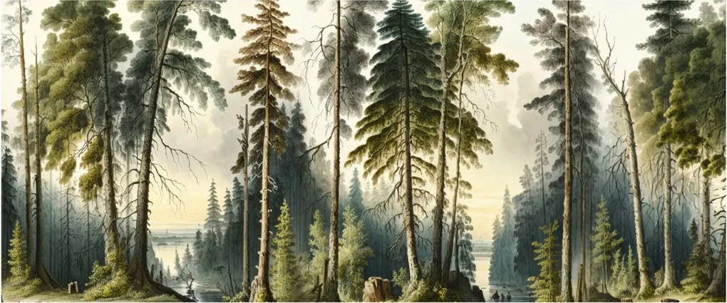 Kép - Szüreti táj az erdők (120x50 cm)