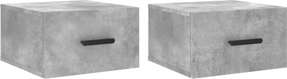 vidaXL 2 db betonszürke falra szerelhető éjjeliszekrény 35x35x20 cm