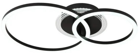 Globo 48039-30 - LORETTA LED mennyezeti lámpa 30W, 33x50 cm, fekete