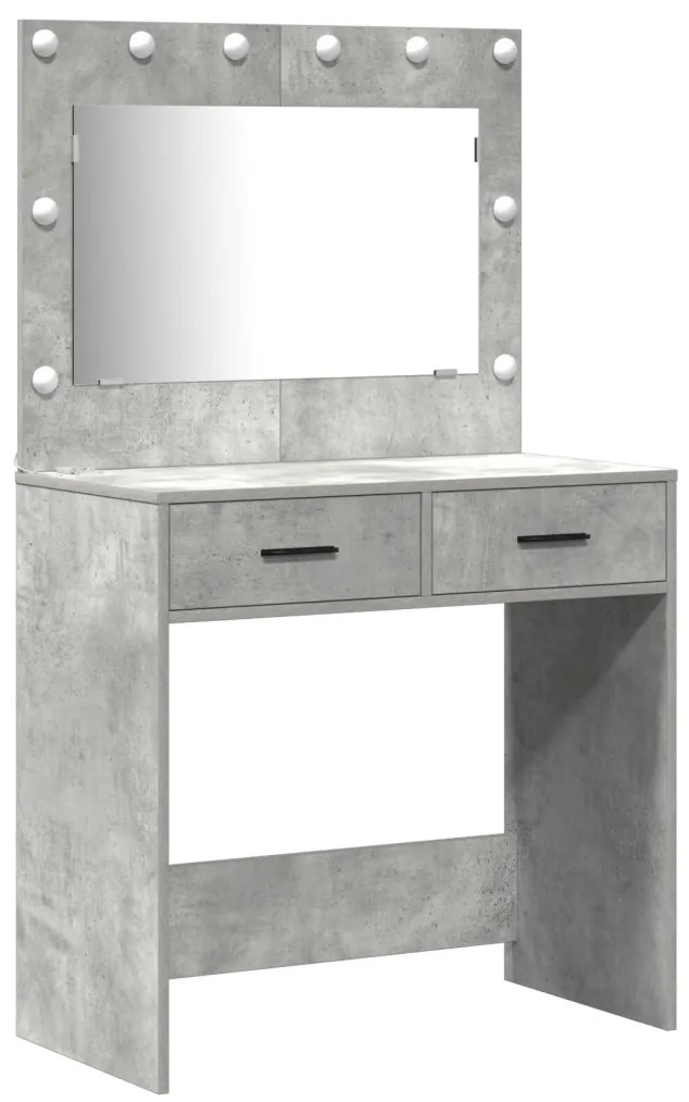 Öltözködőasztal fiókkal 2 pcs Szürke 78.5 x 41 x 135 cm Faanyag