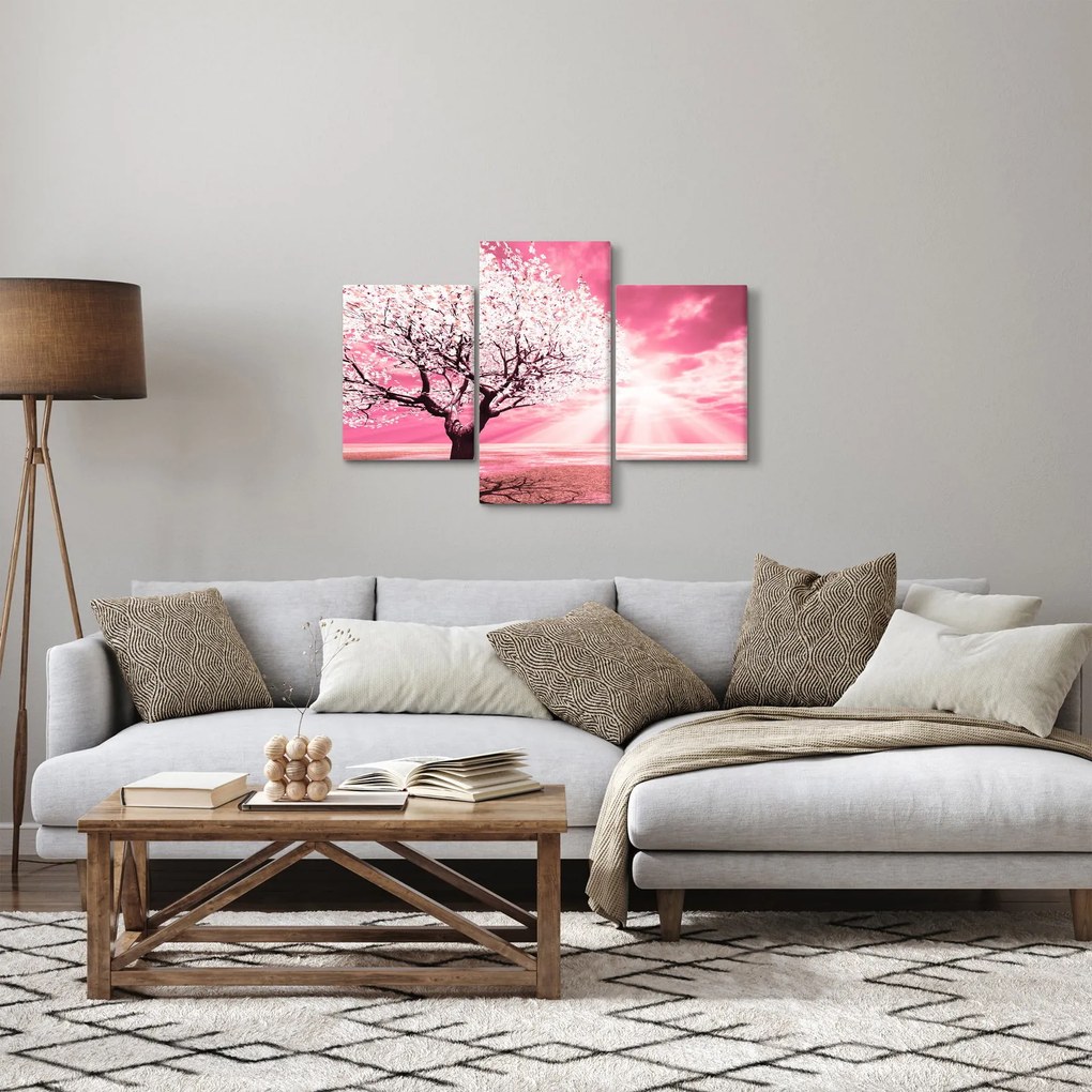 Rózsaszín fa képe (90x60 cm)