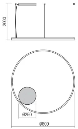 Redo 01-1713 - LED Dimmelhető csillár zsinóron ORBIT LED/55W/230V bronz