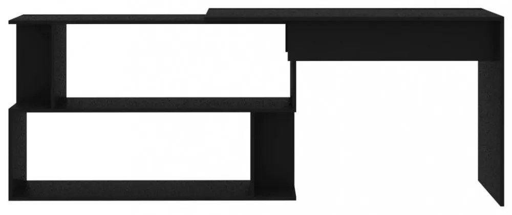 fekete szerelt fa sarokasztal 200 x 50 x 76 cm