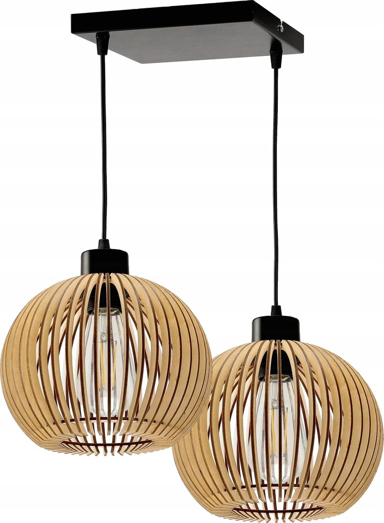 Függő lámpa csillár túlnyúló mennyezet lámpabúra fa 2