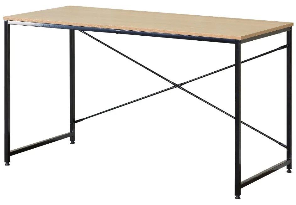 Íróasztal / számítógépasztal 120×60 cm, masszív fém vázzal, fekete–sonoma tölgy – Intenso Home