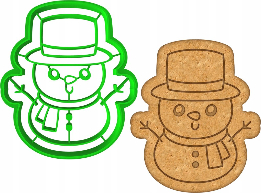 Mézeskalács lyukasztó Karácsonyi Hóember 8cm