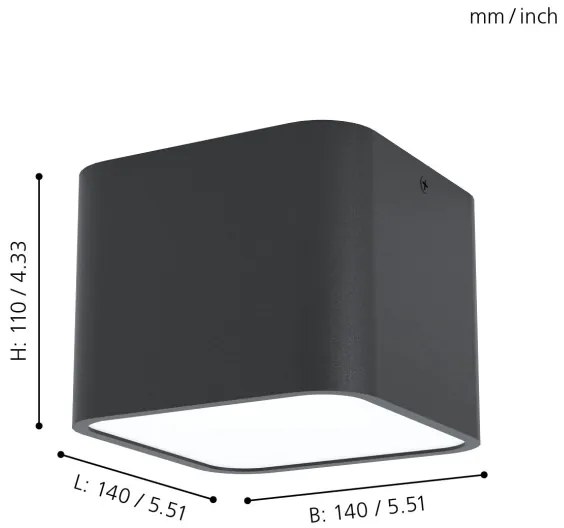 Eglo 99283 - Mennyezeti lámpa GRIMASOLA 1xE27/28W/230V