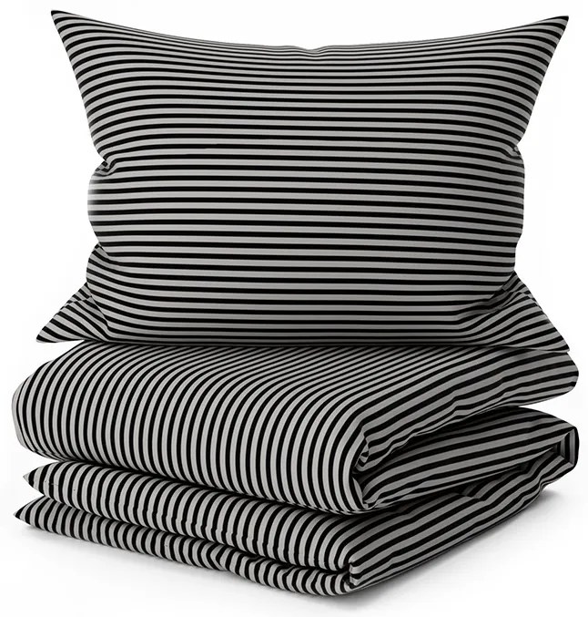 Pamut ágynemű STRAVON fekete-szürke Ágyneműhuzat mérete: 70 x 90 cm | 140 x 200 cm