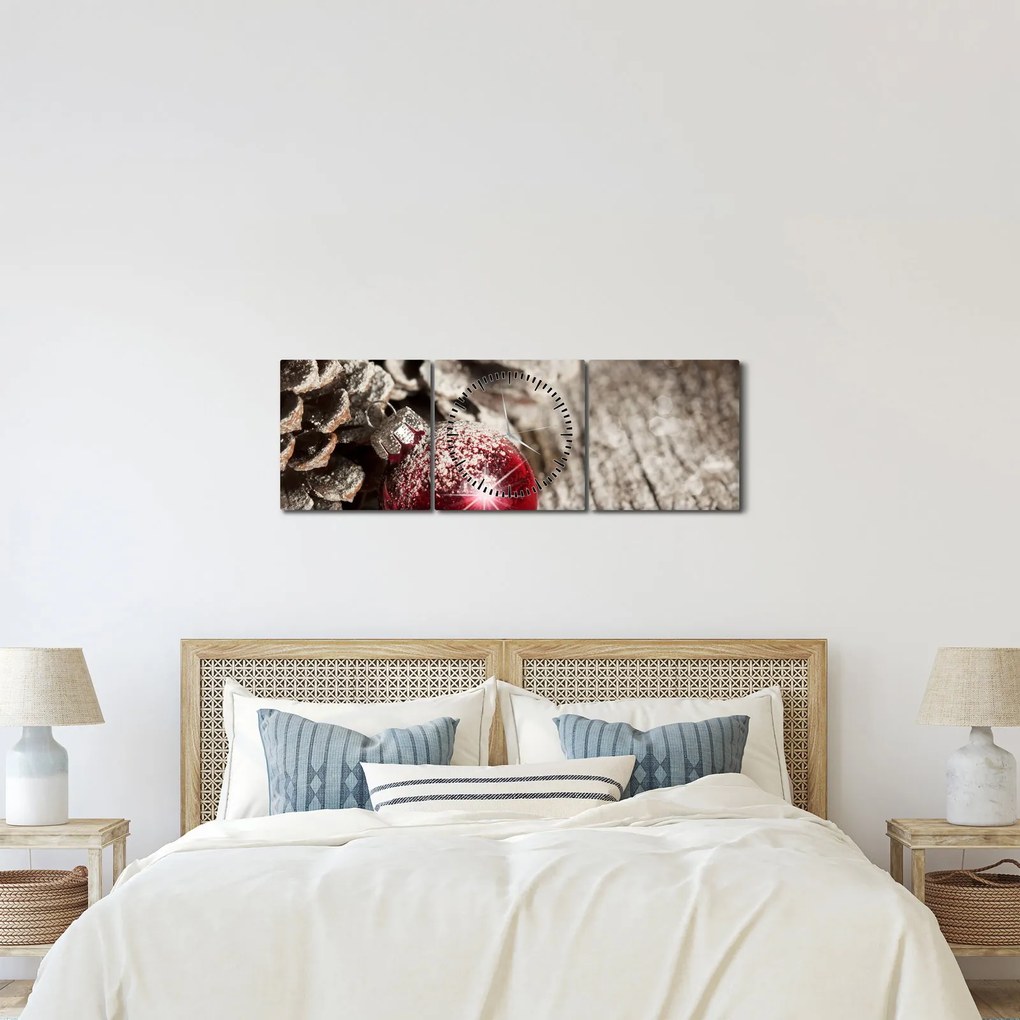 Kép - Karácsonyi dekorációk (órával) (90x30 cm)