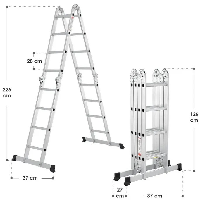 Juskys Alumínium multifunkciós létra 470 cm