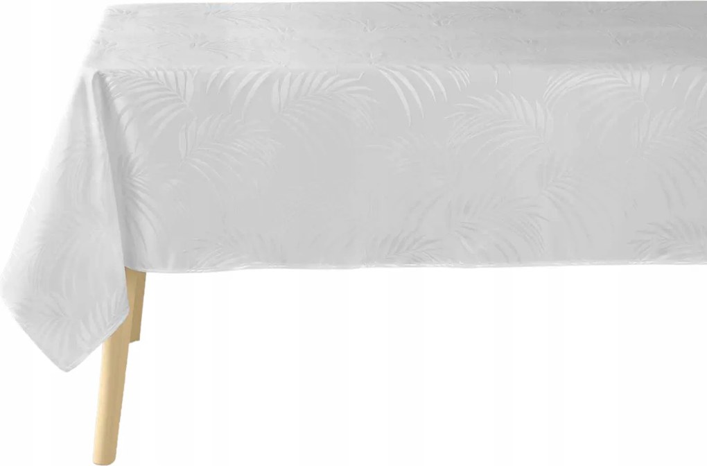 Abrosz asztalra fehér jacquard Levélben 140x240 cm