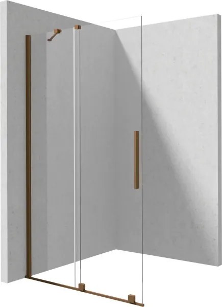 Prizma csúsztatható walk-in zuhanyfal_100x195, szálcsiszolt bronz