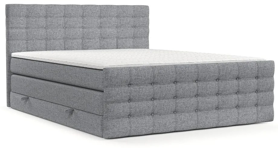 Szürke ágyneműtartós boxspring ágy 200x200 cm Blend – Maison de Rêve