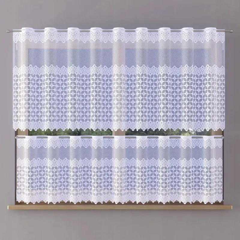 Elegáns irigység jacquard fehér mintás Kireta 100 cm méteráru 624833