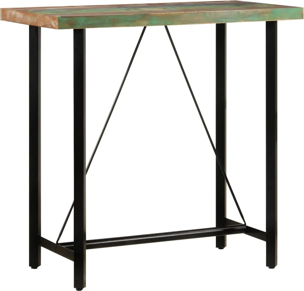 vidaXL tömör újrahasznosított fa és vas bárasztal 110 x 55 x 107 cm