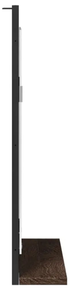 barna tölgy szerelt fa fürdőszobai tükör polccal 50x12x60 cm