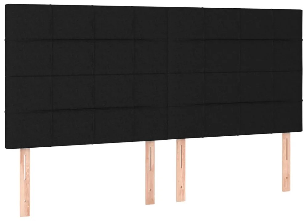 fekete szövet ágykeret matrac nélkül 180 x 200 cm