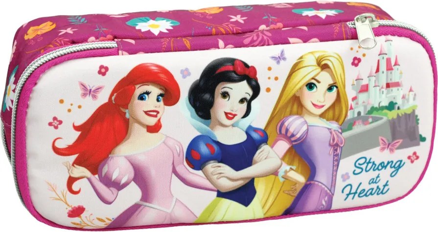 Disney Hercegnők Strong 2 rekeszes tolltartó 26 cm