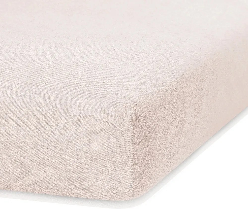 Bézs gumis frottír lepedő 140x200 cm Ruby – Restilo