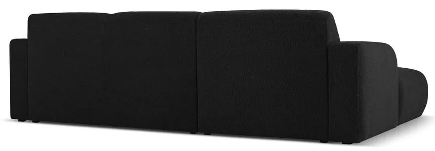 Fekete buklé sarokkanapé (bal oldali) Molino – Micadoni Home