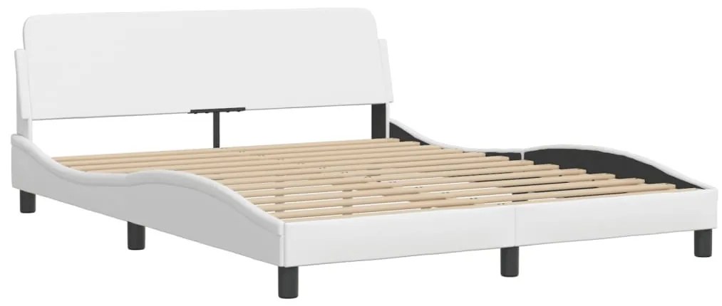 fehér ágykeret Viana LED-ekkel matrac nélkül 160 x 200 cm