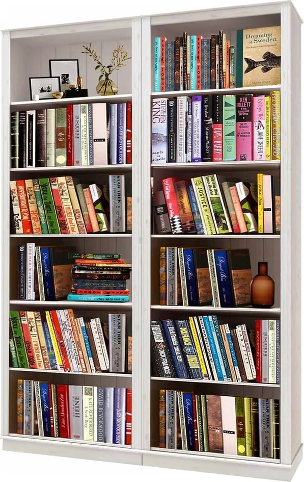 Fehér borovi fenyő könyvespolc 148x223 cm Anita – Støraa