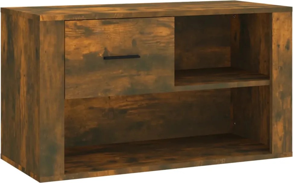 vidaXL füstös tölgy színű szerelt fa cipősszekrény 80x35x45 cm
