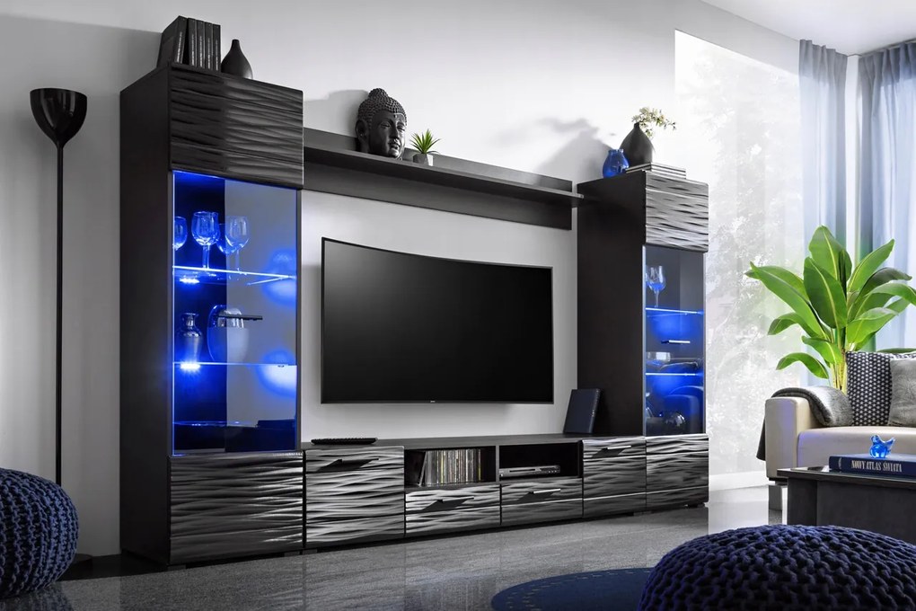 Modica Furnival Bútorlap fekete 3D Led