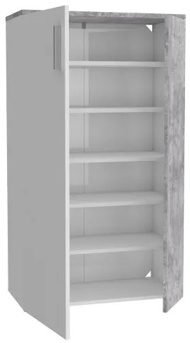 ETON cipős szekrény, fehér/szürke betonhatású