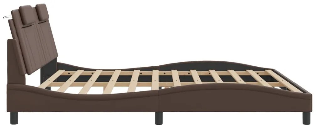 barna műbőr ágykeret Viana matrac nélkül 200 x 200 cm