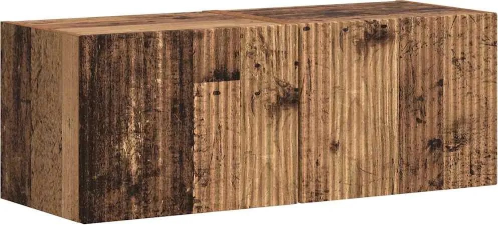 vidaXL TV Fali Szekrény 2 pcs Öreg fa 60 x 31 x 29.5 cm Faanyag