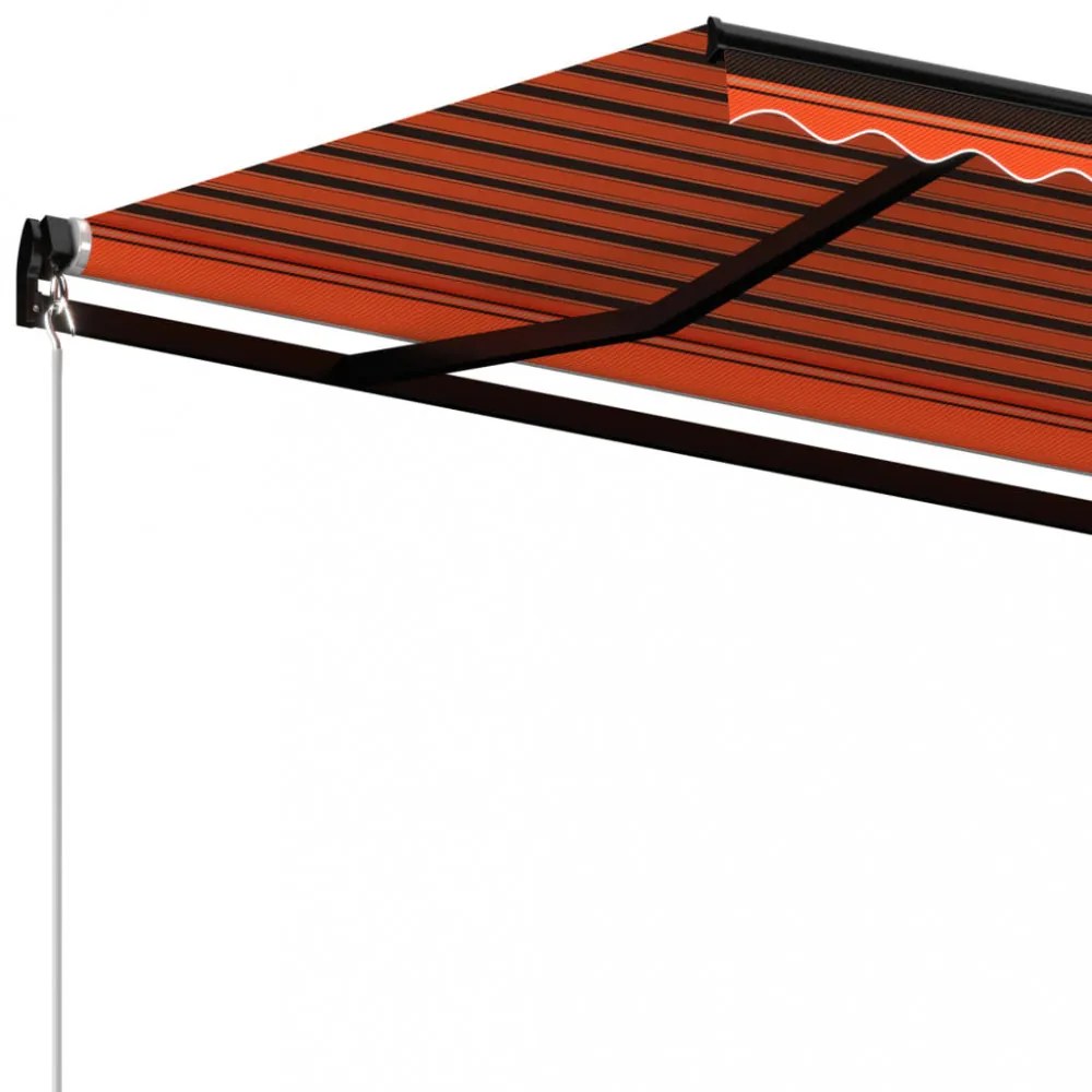 narancssárga és barna kézzel kihúzható napellenző 450 x 350 cm