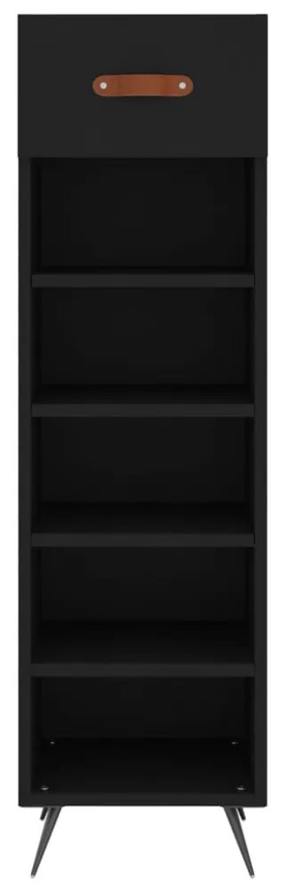 fekete szerelt fa cipőszekrény 30 x 35 x 105 cm