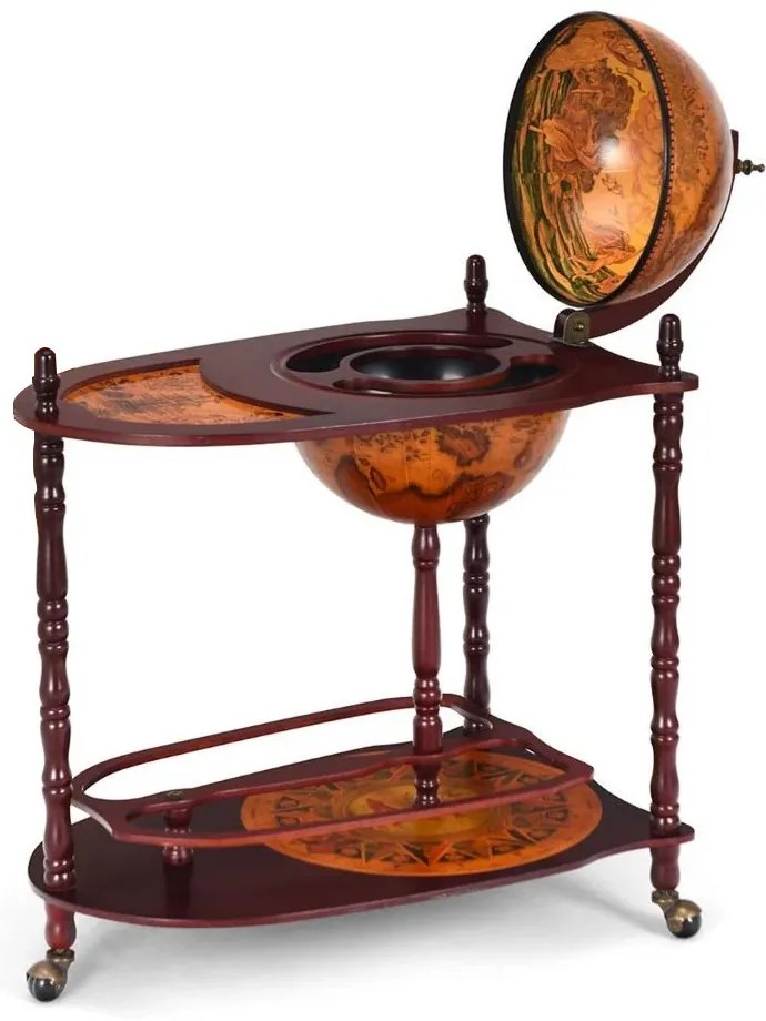 Gurulós földgömb alakú bortartó állvány