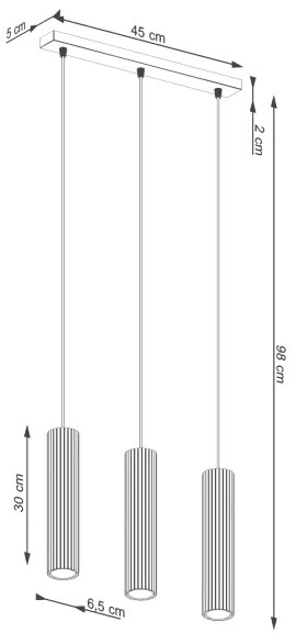 Sollux SL.1613 - Csillár zsinóron KARBON 3xGU10/10W/230V zöld