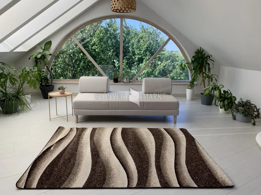 Comfort 6885 barna modern szőnyeg 80 cm-es szett