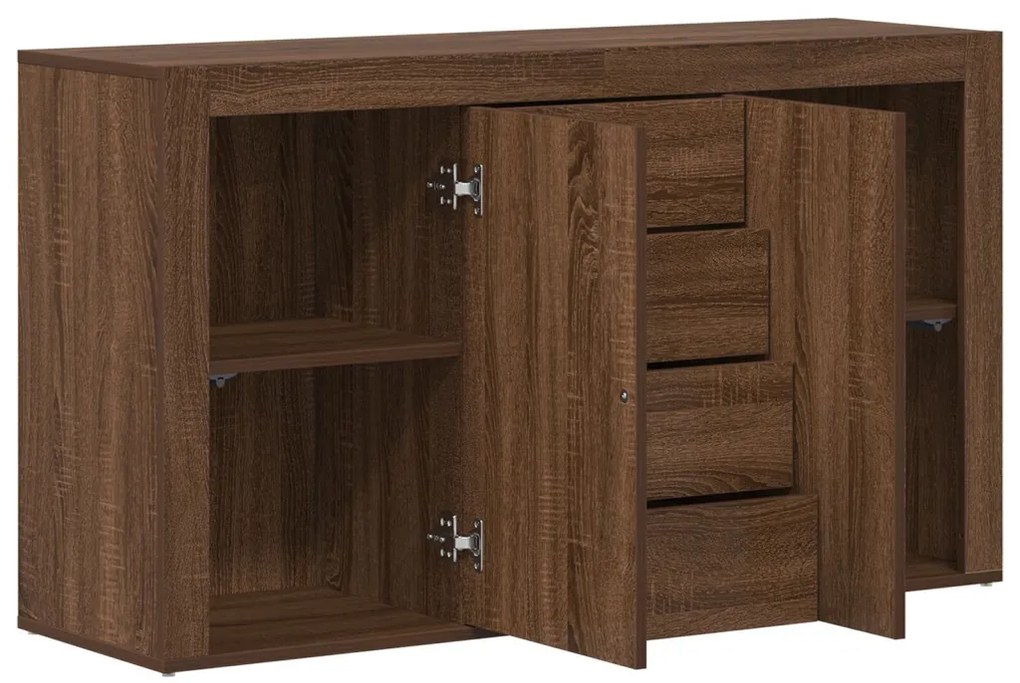 Oldalszekrény Barna tölgy Mérnöki fa 120 x 36 x 69 cm