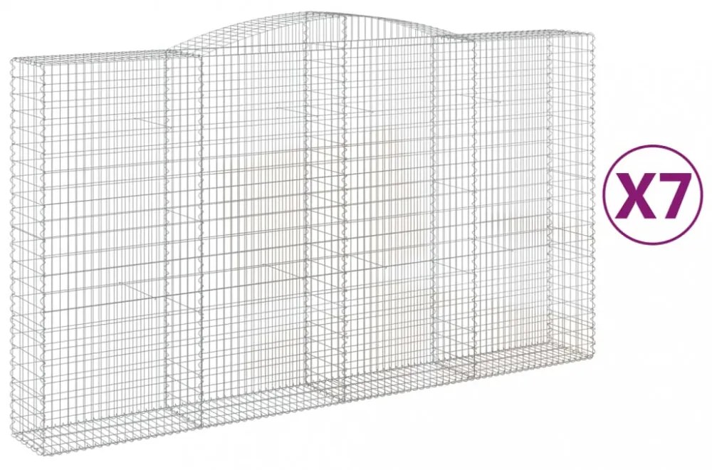7 db íves horganyzott vas gabion kosár 400x50x220/240 cm